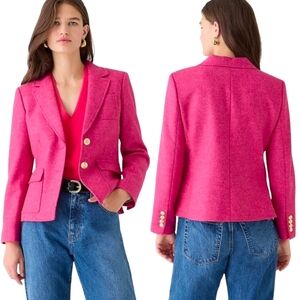 New! J. Crew English Wool Shrunken Fit Blazer Jacket in Pink
